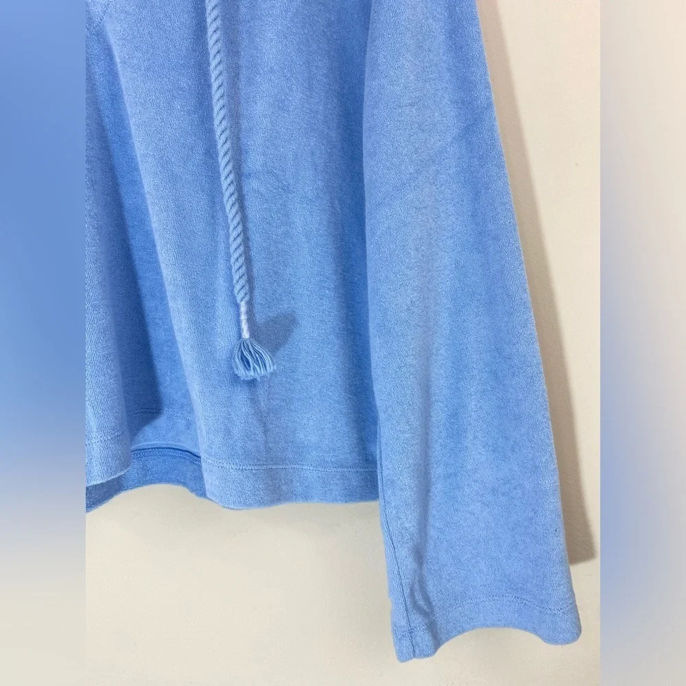 J. Crew Women’s Towel Terry Open V-Neck Hoodie, Soft Lightweight Hoodie XS NWT